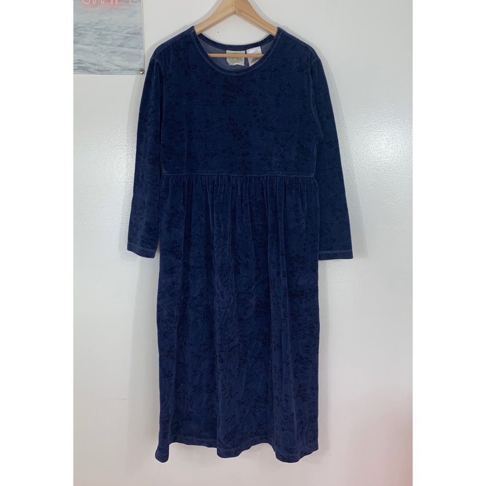 Blue velvet dress